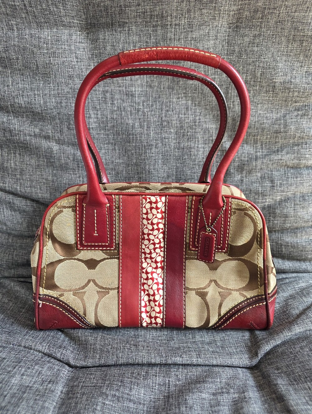 PROJECT Coach Holiday Stripe Bowler Y2k Bag